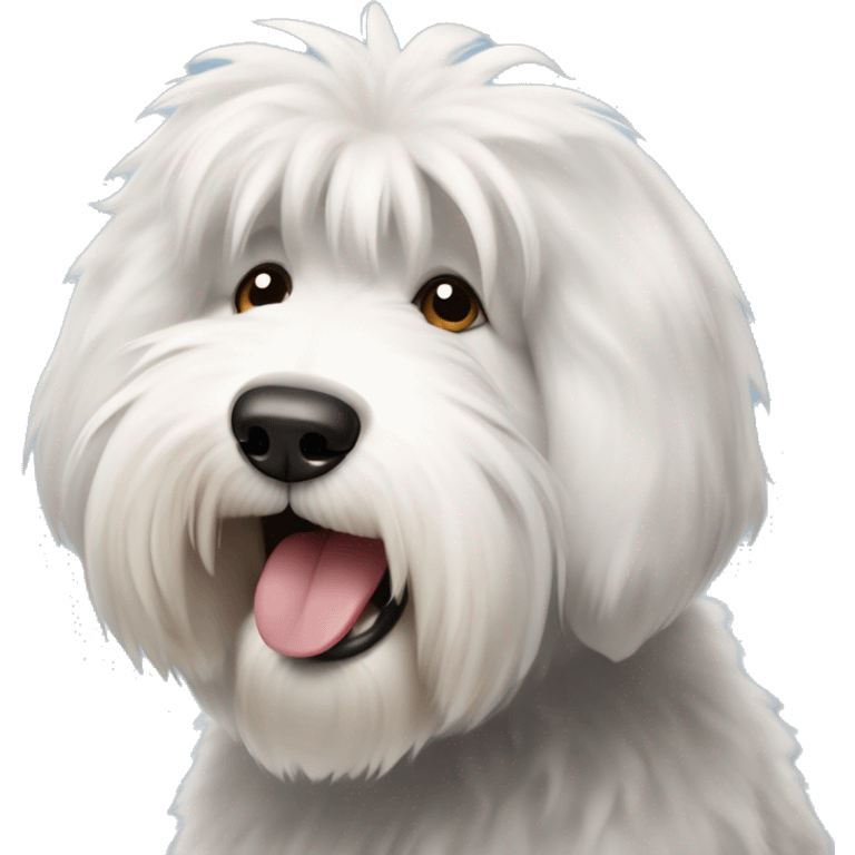 Old english sheepdog with tongue sticking out emoji