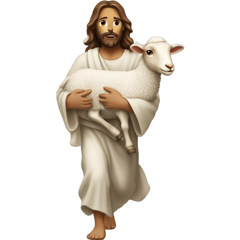 Jesus carrying a lamb emoji