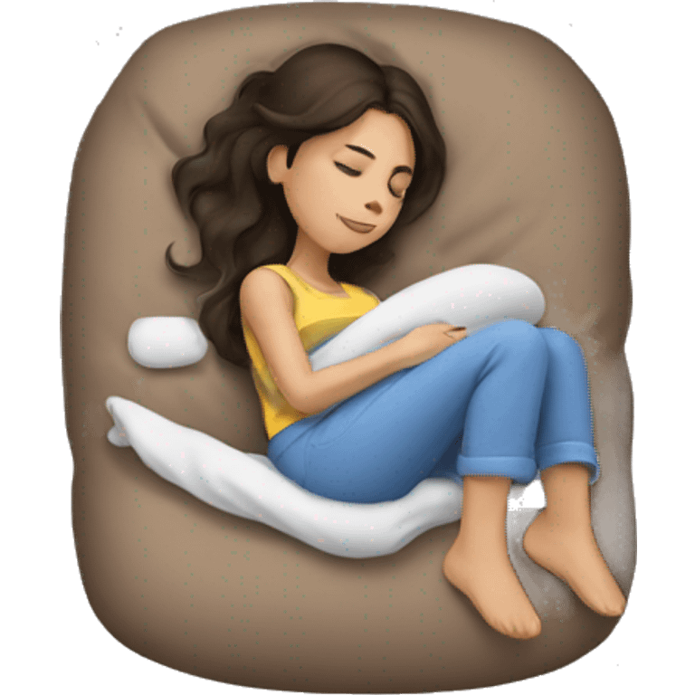 Brunette girl sleeping emoji