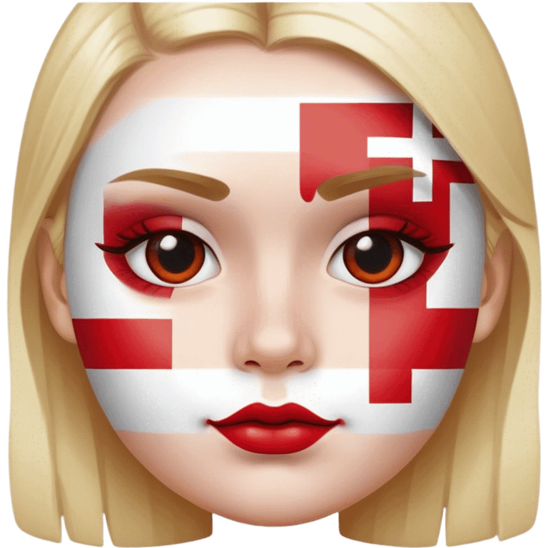 face with danish flags on its cheek emoji