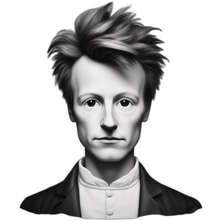 Arthur Rimbaud en noir et blanc emoji