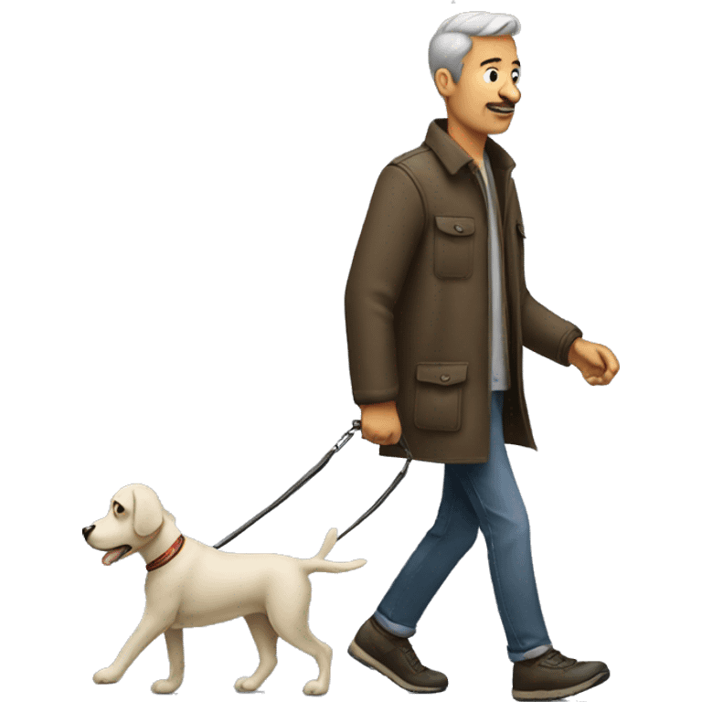 man  walking the dog emoji