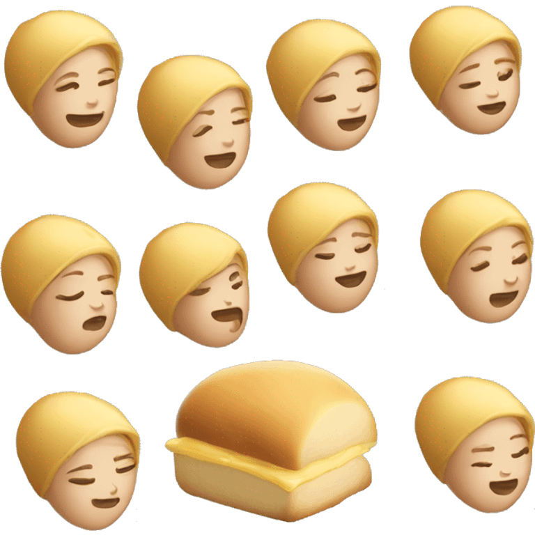 Realistic buns with butter no faced emoji