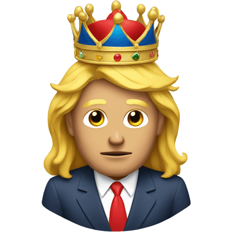 Trump wearing large golden crown emoji