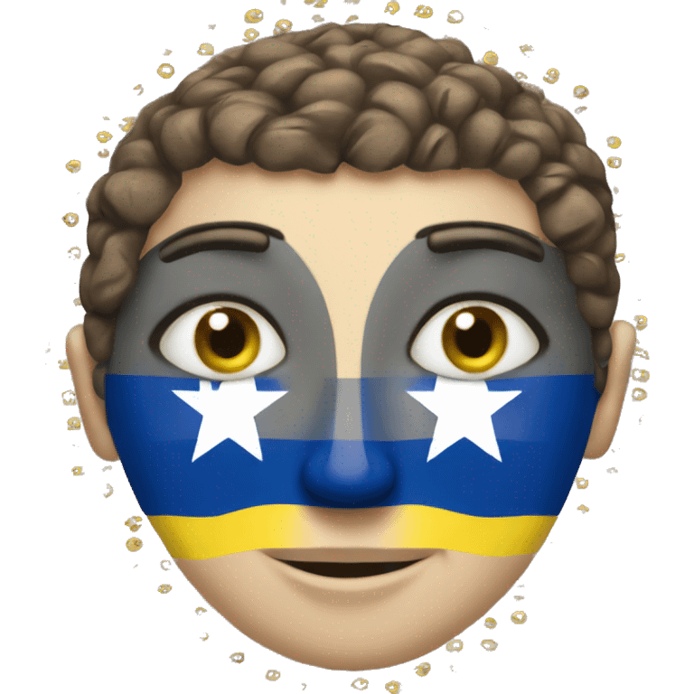 Emojis with heart eyes but in the eyes there is a bosnian flag emoji