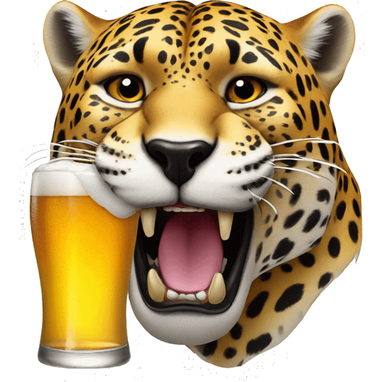 Jaguar drink a beer emoji