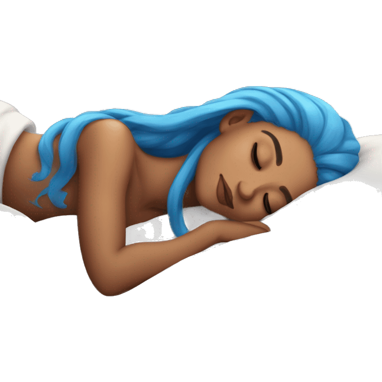 Ariana sleeping with blue hair emoji