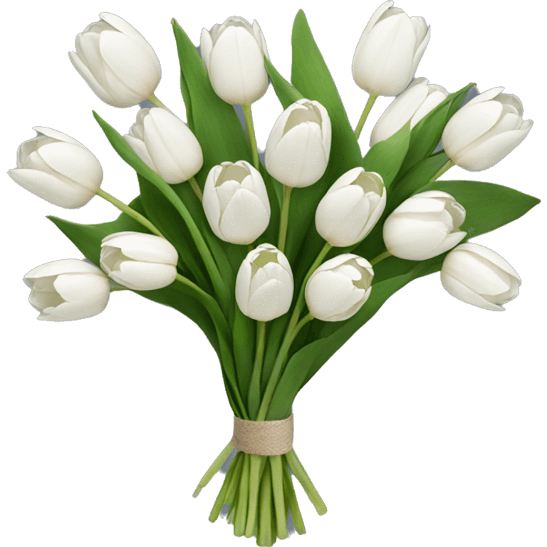 bouquet of white tulips emoji