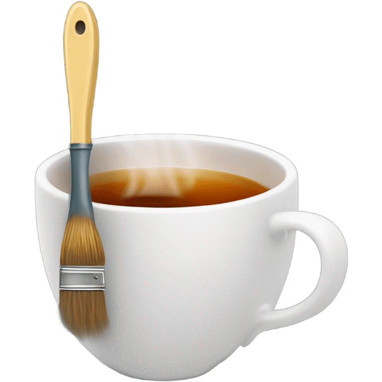 Paintbrush in hot tea emoji