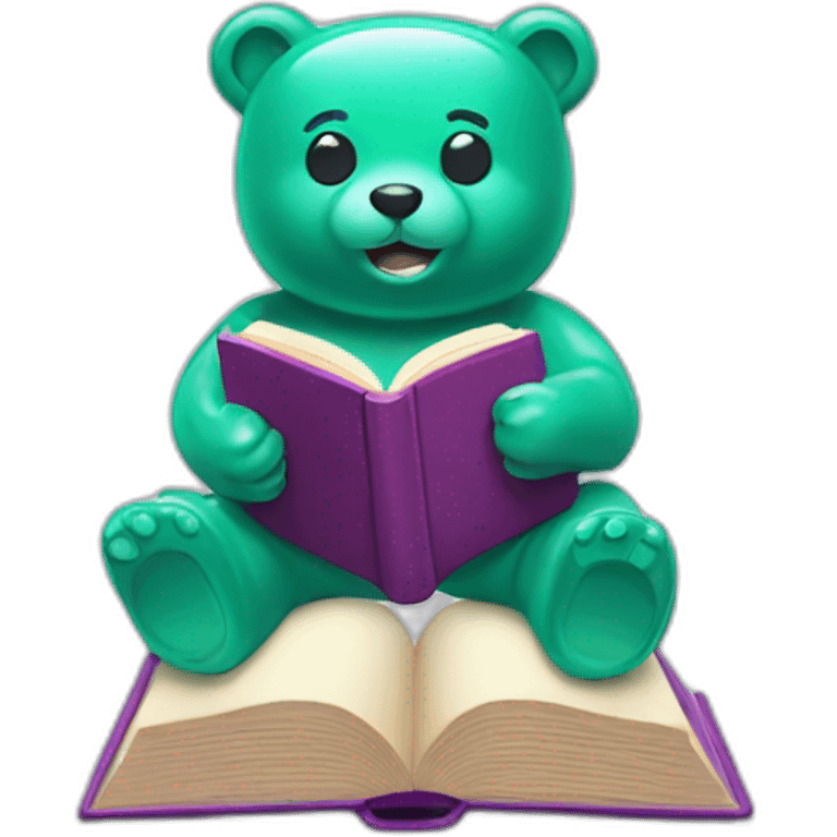 gummy bear reading a book emoji