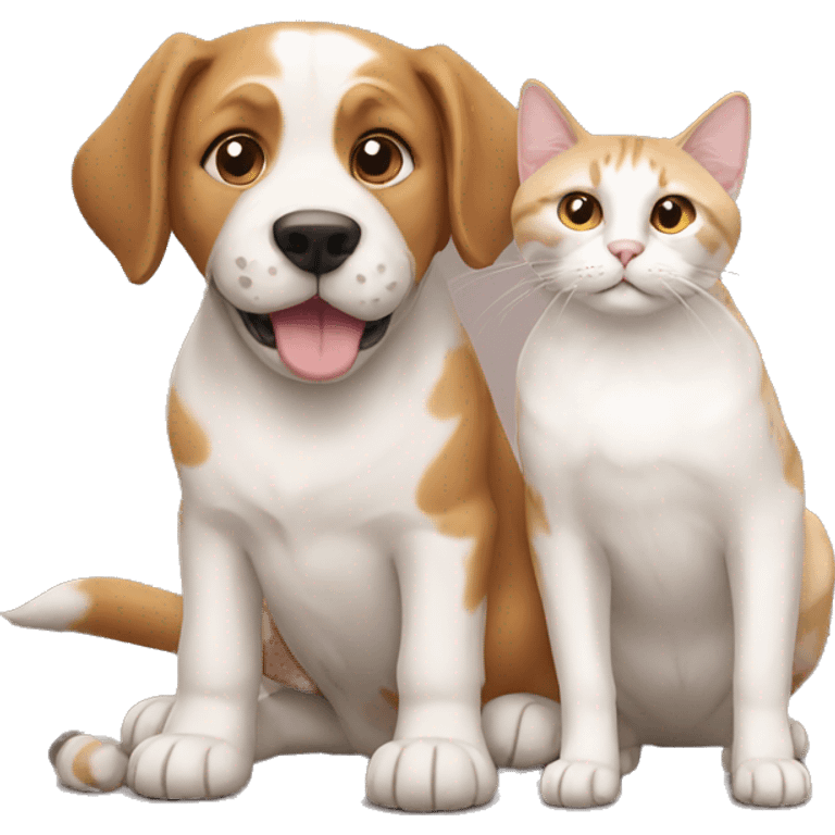 Dogs with cat emoji