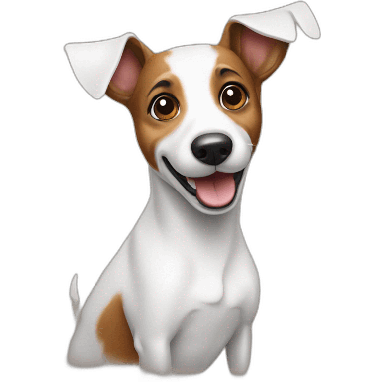 Happy Jack Russel dog with pointy ears emoji