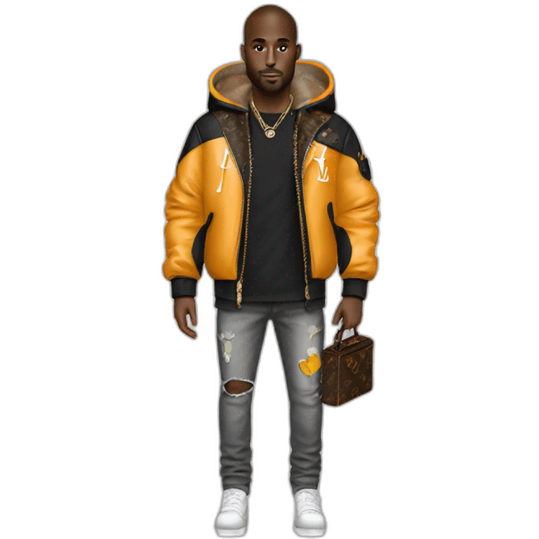 Virgil Abloh with louis Vuitton jacket emoji