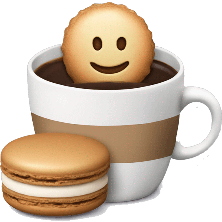 Macaroons and coffee cup emoji