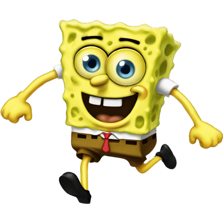 SpongeBob running away meme emoji