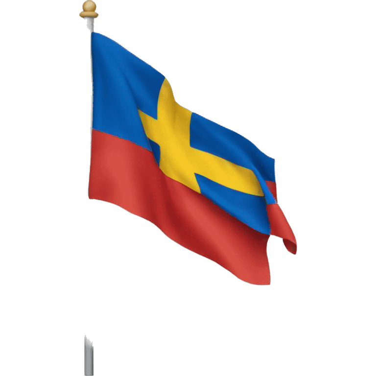 a similar flag as sweden but all the blue is replaced with red and the flag should be flat emoji