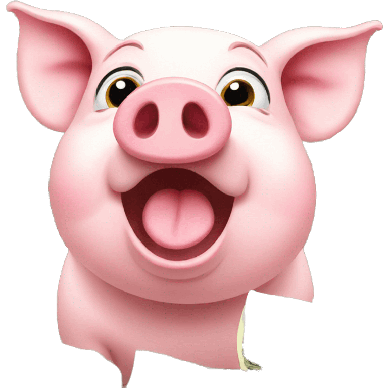 surprised and shocked pig who loves money emoji