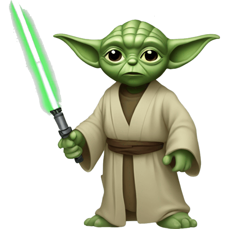 Yoda with weapon emoji