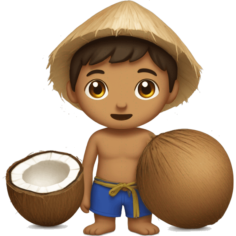 Philipine boy with coconut emoji