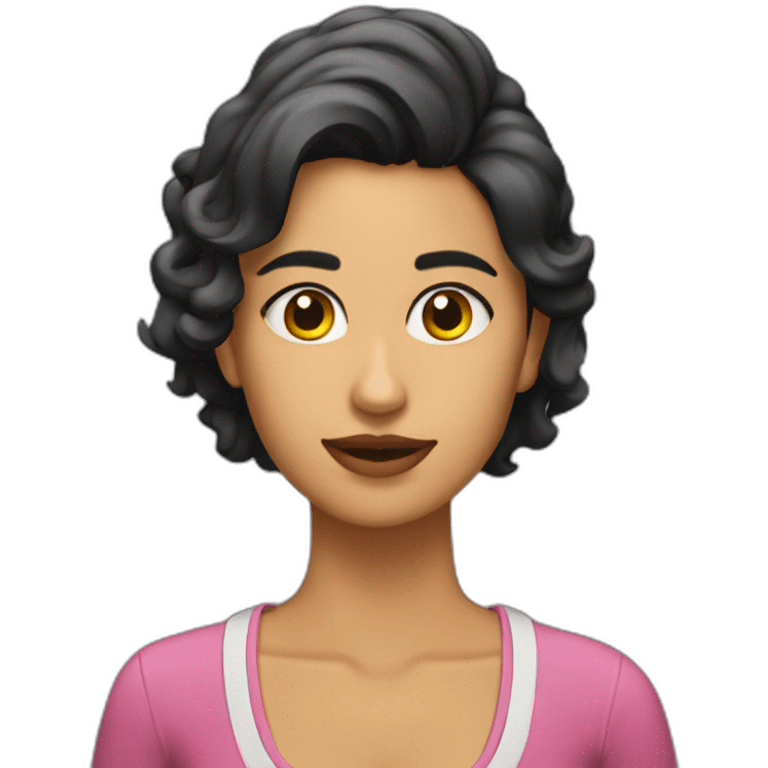 Chica morena pensando emoji