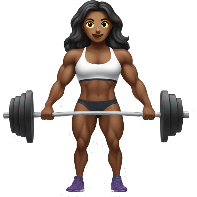 Female bodybuilder lifting weights emoji