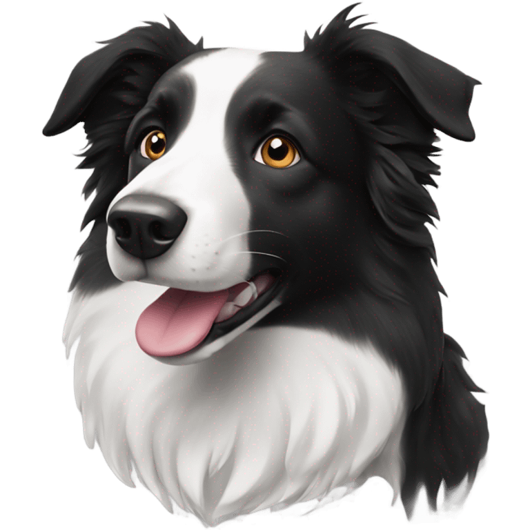 Black and white border collie  emoji