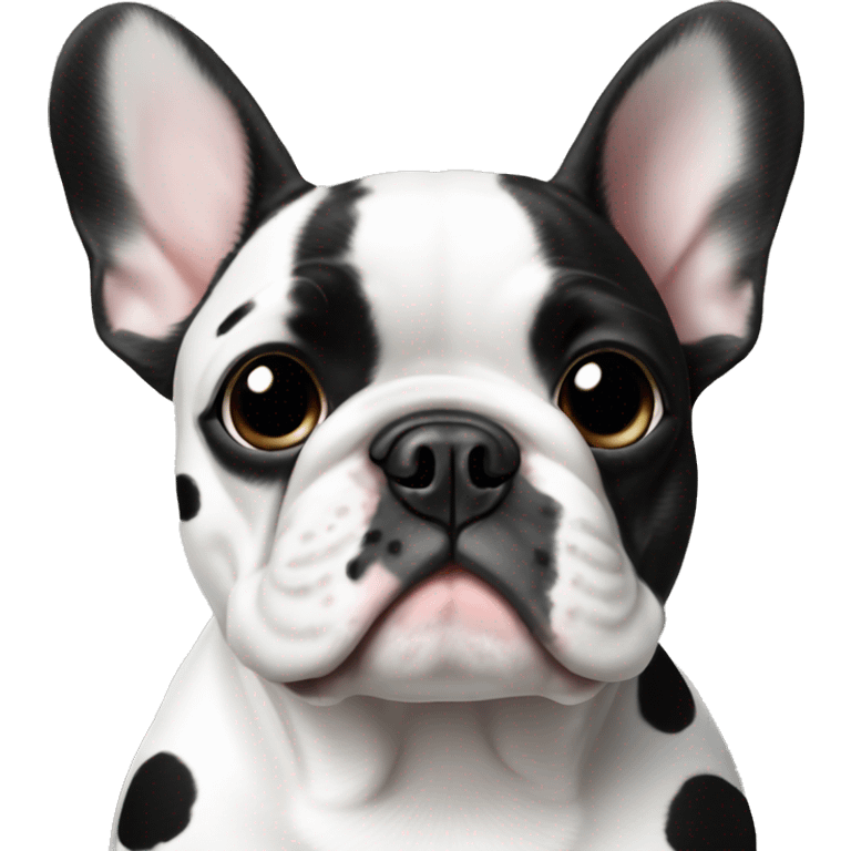 French bulldog with white and black spots emoji