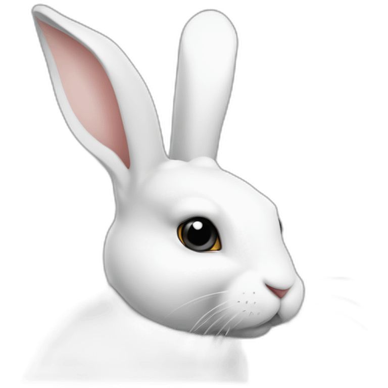 Lapin blanc et noir qui mange du foin emoji