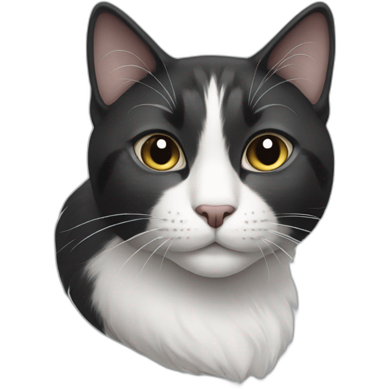 Black grey and white cat  emoji