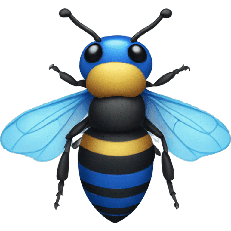 a blue bee emoji