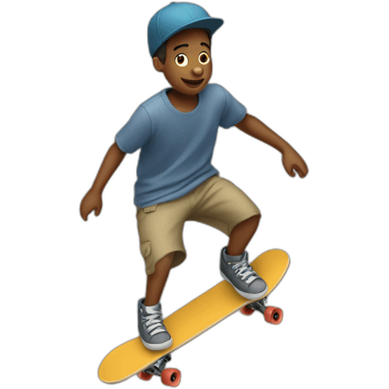 A baggy boy skateboarding emoji