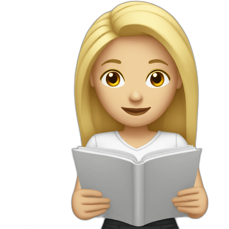 women with blonde hair filling paperwork emoji