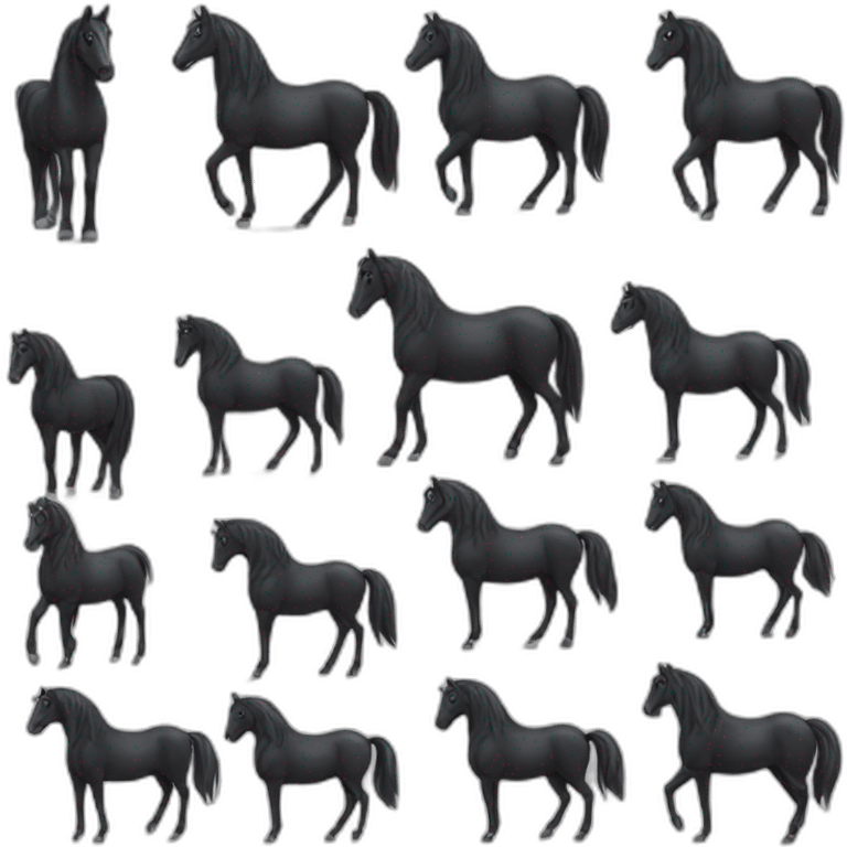 Cheval noir emoji