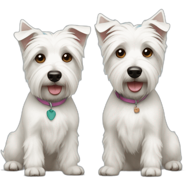 two-sister white terriers emoji