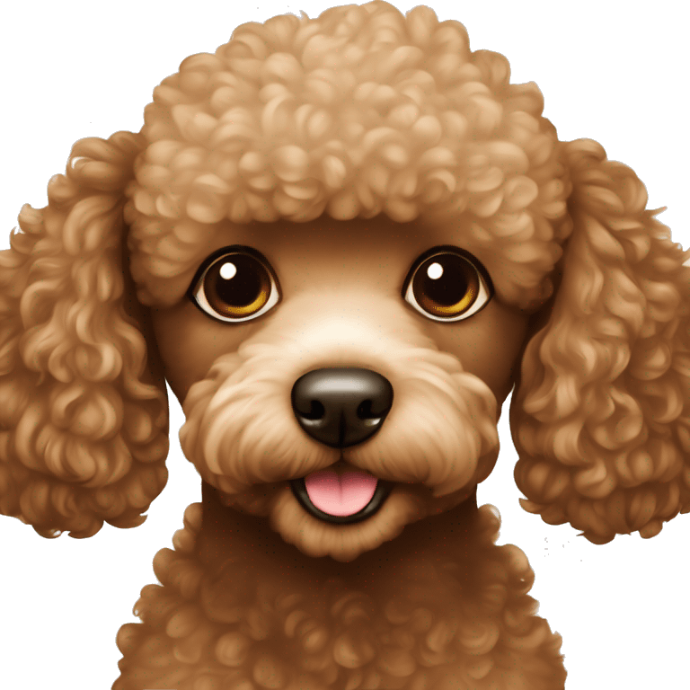 poodle marrom e beijo emoji