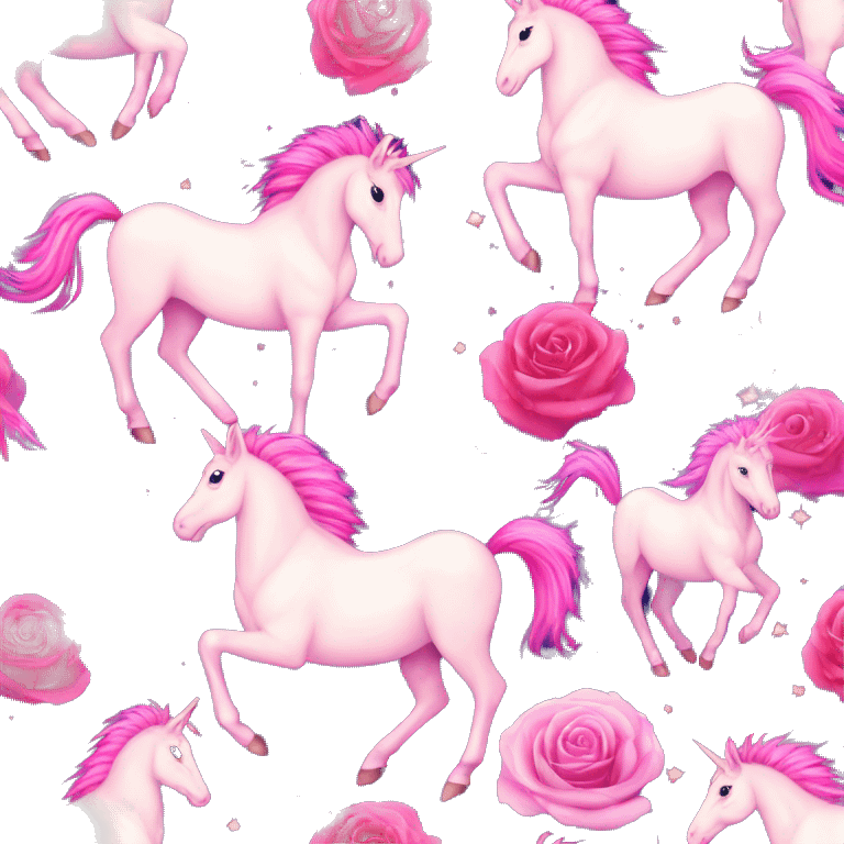 Zebra sparkling nebula unicorn Pegasus collage roses emoji