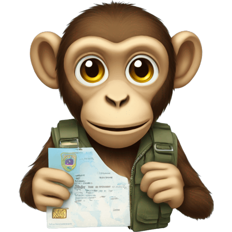 monkey with passport  emoji