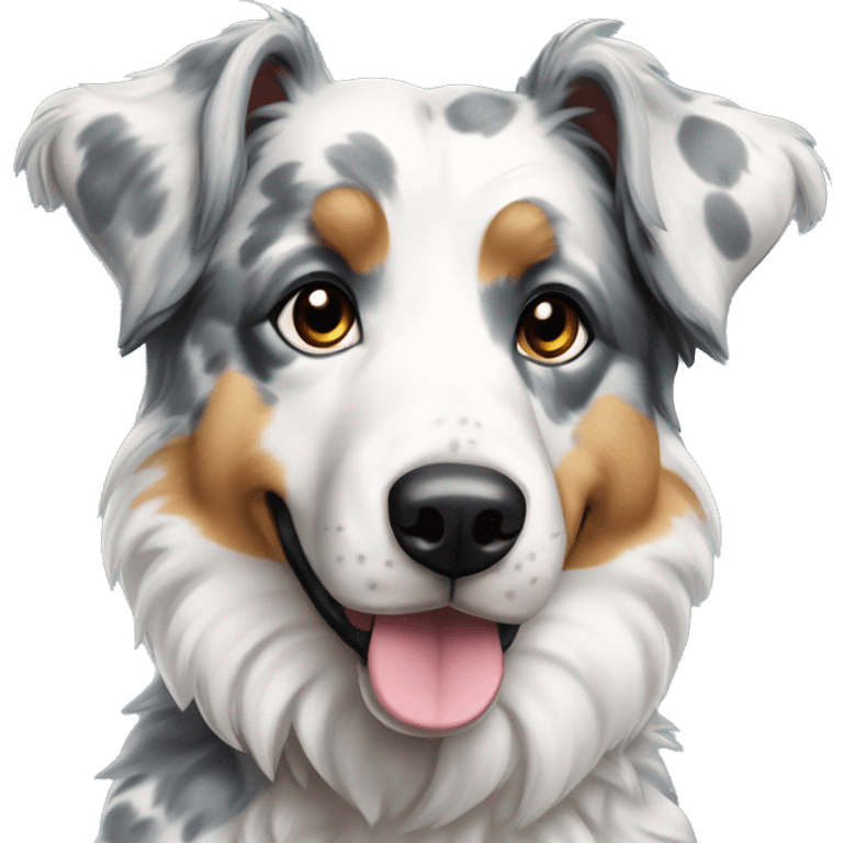 chien berger australien bleu merle bisous emoji