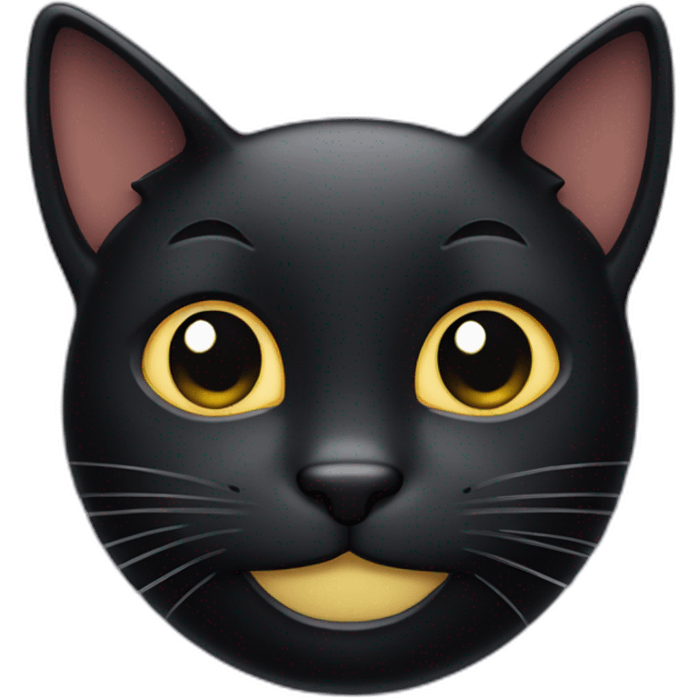 smugly grinning black cat face emoji