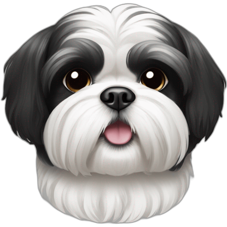 black and white shih tzu emoji