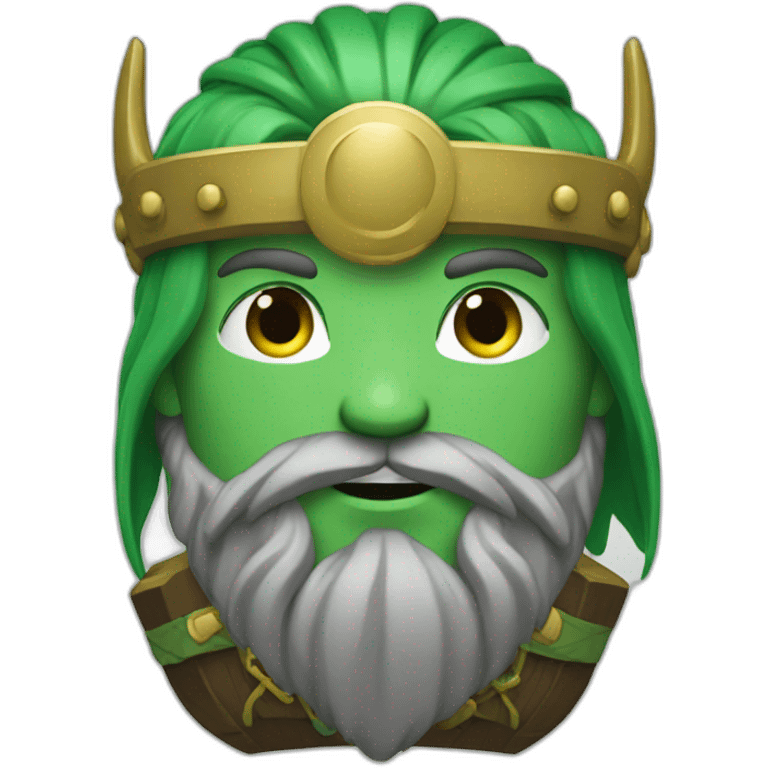 Green Haired Viking with Treasure emoji