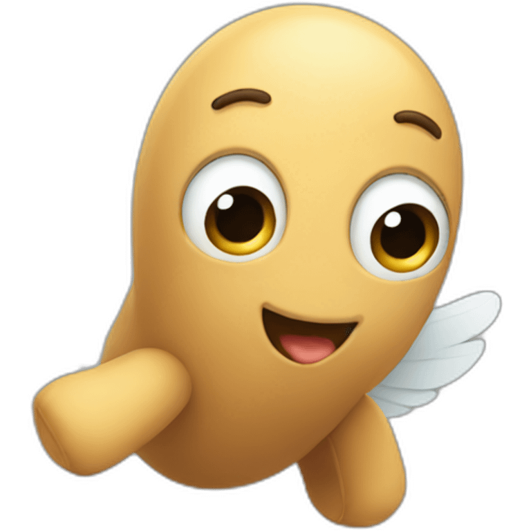 Cute flying peanut emoji