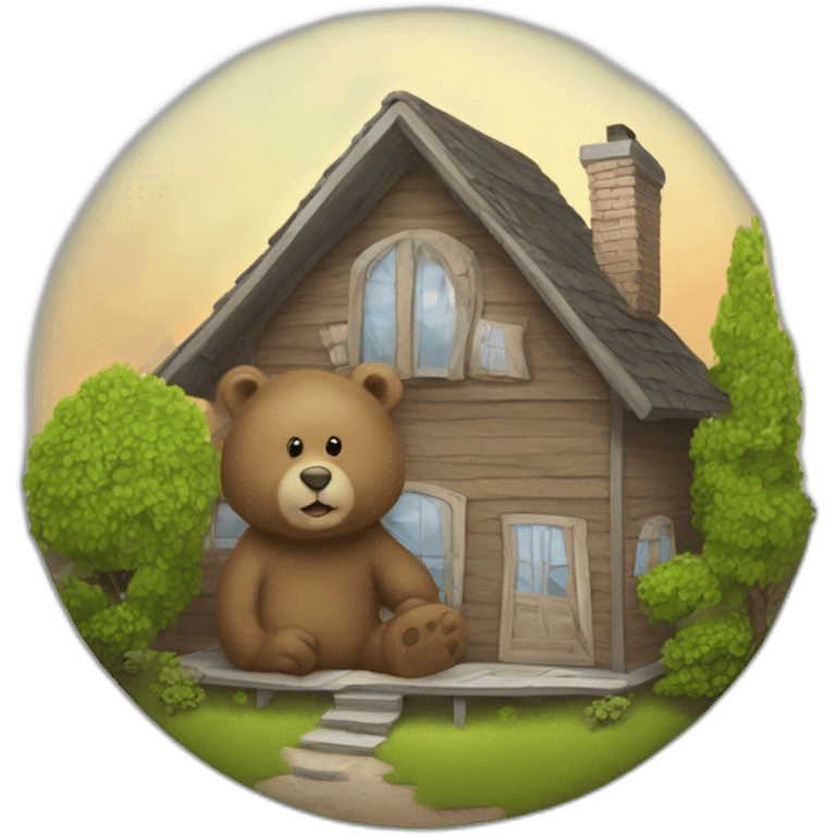 Un ours dans une maison emoji