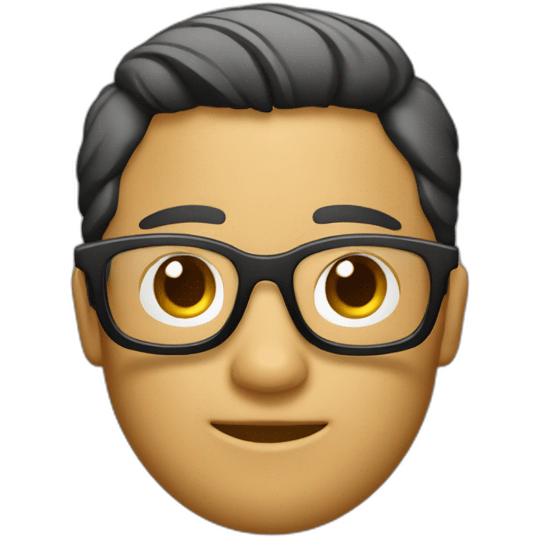 Chico con gafas negras y audífonos blancos emoji