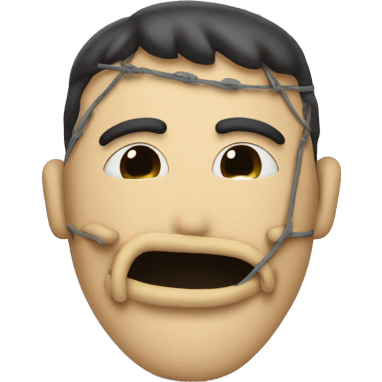 face with the 2 hands creating a mask on the mouth. the fingers are tangled one with the other emoji