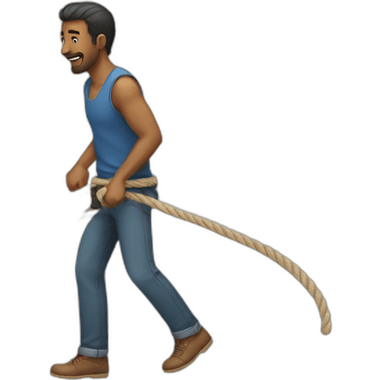 a man pulling rope emoji