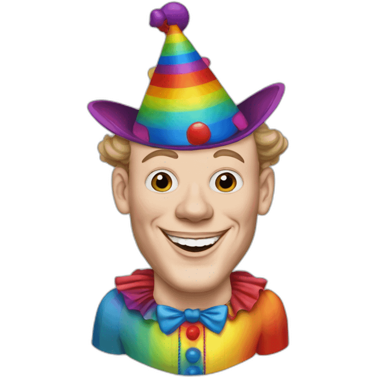 Jonathan Toews as a rainbow circus clown emoji