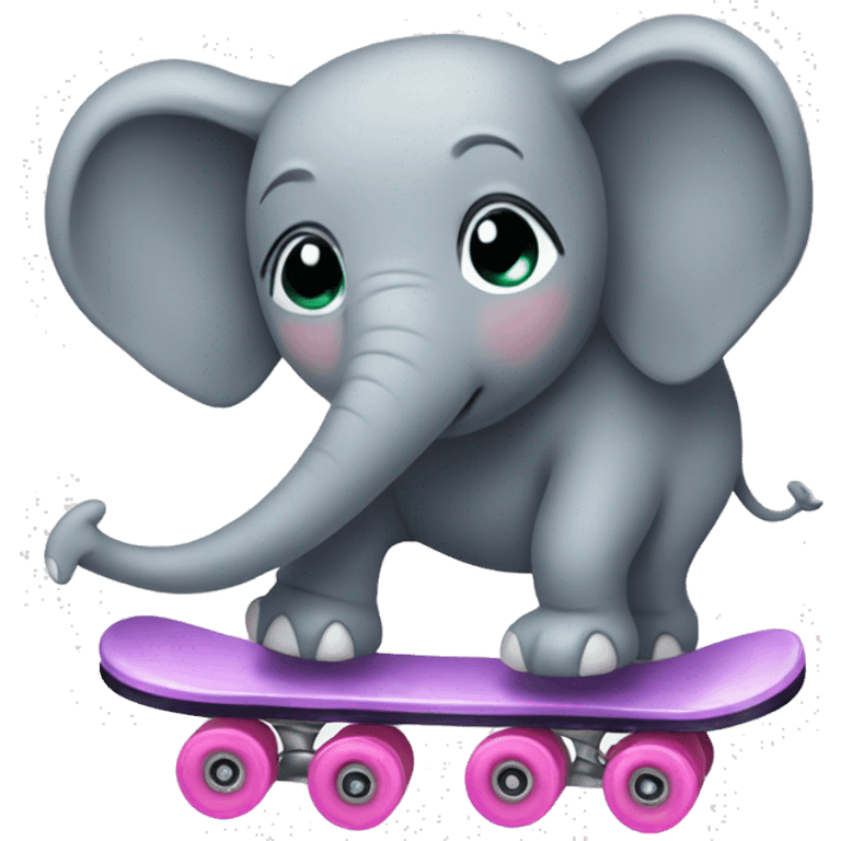 Elephant on roller skates emoji