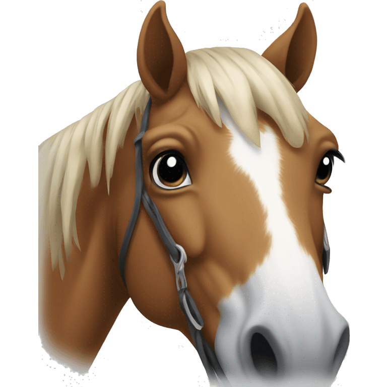 Horse with a white stain in the face in the middle  emoji