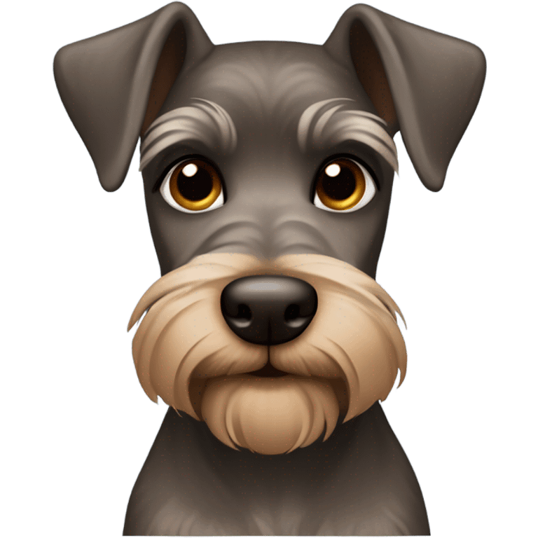 Brown mini schnauzer with pointy ears and long eyelashes emoji